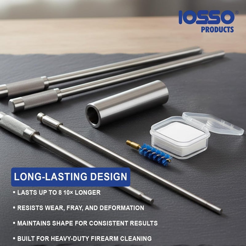 Iosso Premium Bore Brush – Blue Synthetic Fiber – Durable, Long-Lasting Tool for Gun Maintenance – Made in USA Bore Cleaning Brush (.44/.45 Pistol BORE Brush) - Image 4